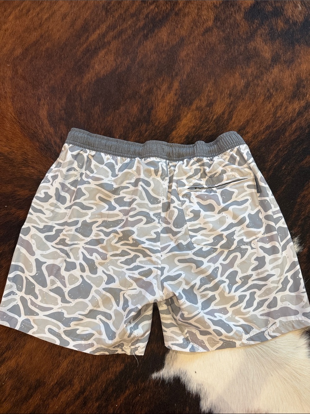 BURLEBO Gray and White Camo Athletic Shorts - Picture 2 of 3
